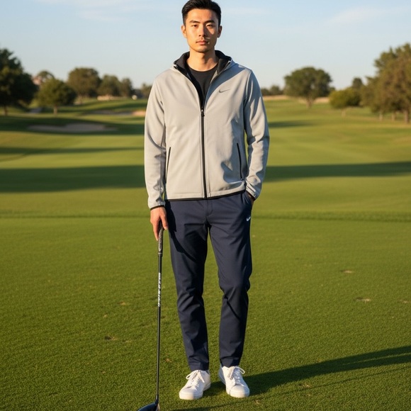 Nike Other - Nike Men’s Light Gray Performance Full-Zip Jacket with Black Trim